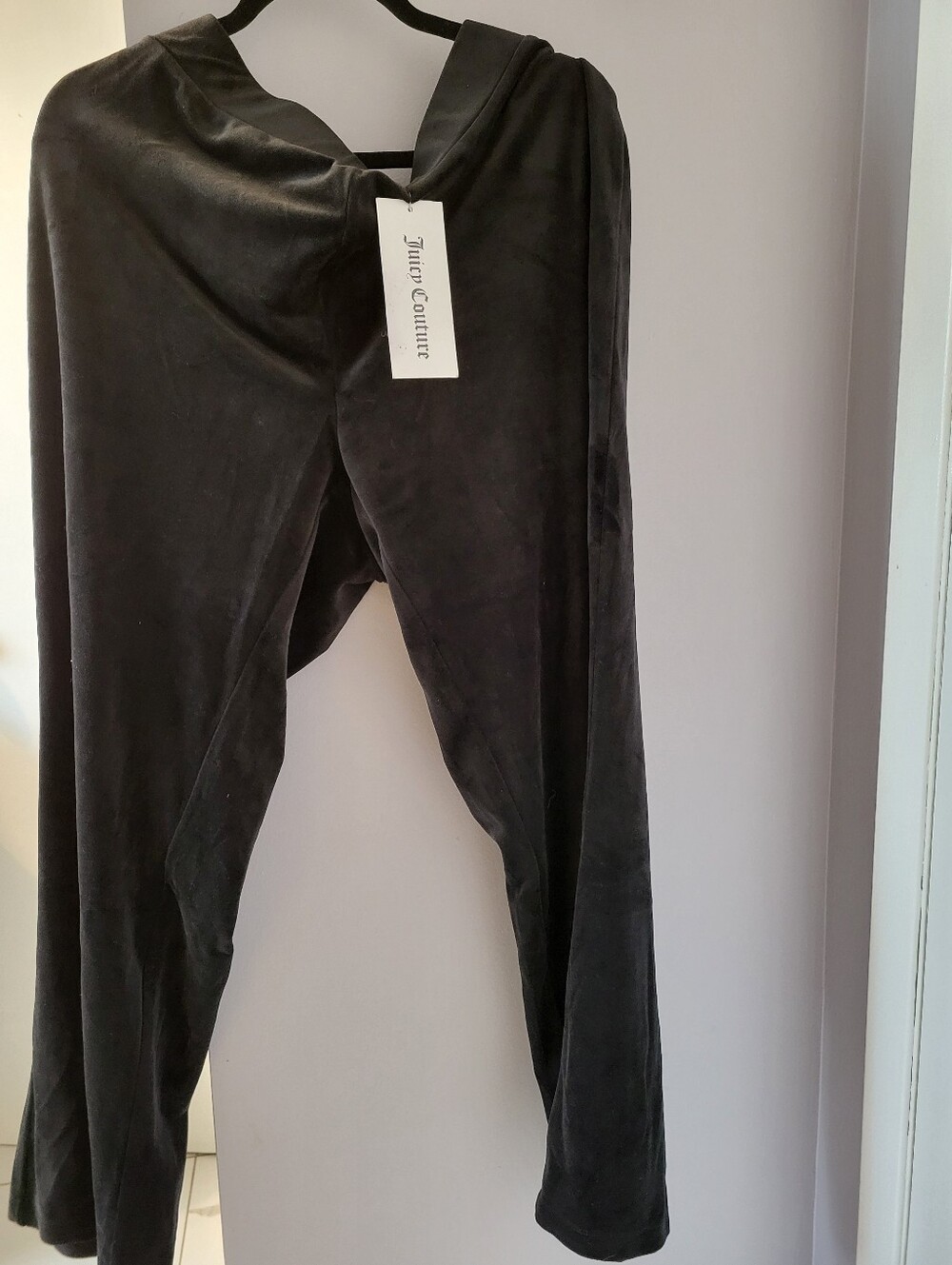 Juicy Couture Black Velvet Full Length Pants